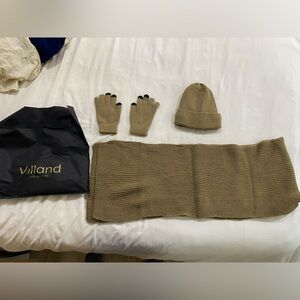Scarf, beanie, and gloves collection.
